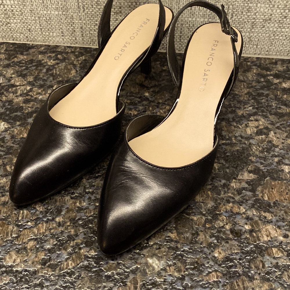 Franco Sarto Black closed toe, sling back size 7